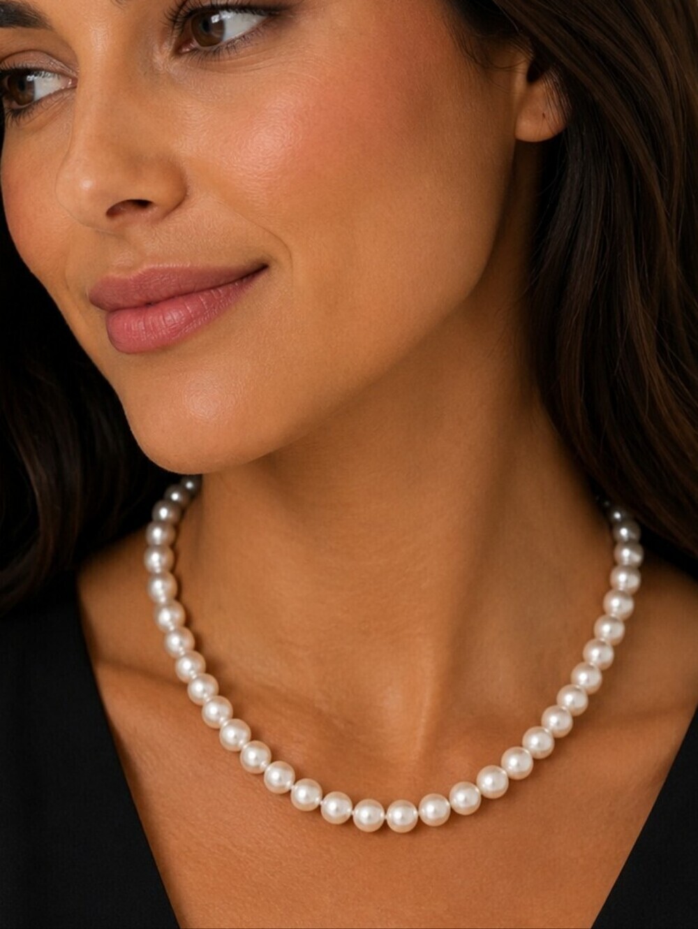 Vtg 1940s-1950s Milk Glass Beaded Bridal Landgirl Necklace